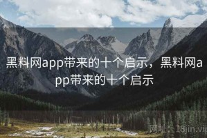 黑料网app带来的十个启示，黑料网app带来的十个启示