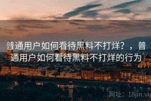 普通用户如何看待黑料不打烊？，普通用户如何看待黑料不打烊的行为