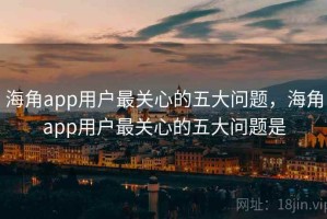 海角app用户最关心的五大问题，海角app用户最关心的五大问题是