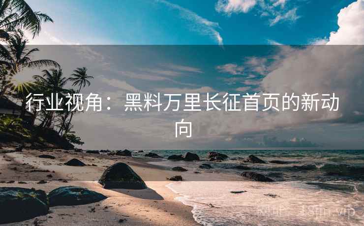 行业视角:黑料万里长征首页的新动向 行业视角:黑料万里长征首页的新动向